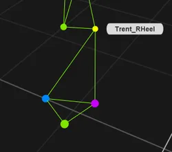 スケルトンマーカー Constraints Paneからマーカーとスティックの色が変更できます。