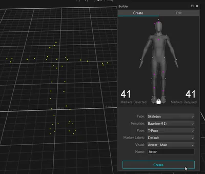 Builder Paneを使用したSkeletonの作成